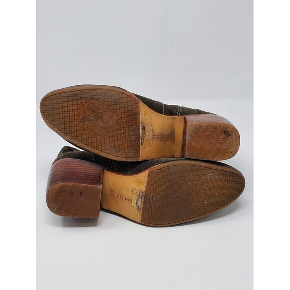 VINCE CAMUTO ARMY GREEN SUEDE ANKLE BOOTS BOOTIES WOMEN SIZE 7 UTILITY - Picture 7 of 11